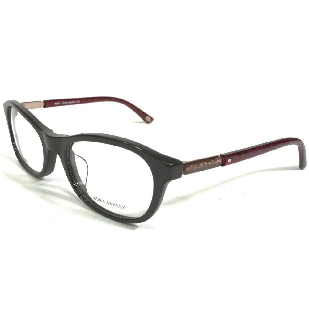 Laura Ashley Eyeglasses Frames BETH C3-BROWN Red Rectangular Cat Eye 50-20-135